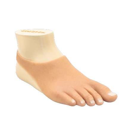 prezentacja silikonowej protezy uzupełniającej stopy dla osób po amputacji oraz z wadami wrodzonymi