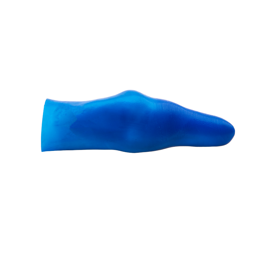 silikonowy liner protezowy poprawiający komfort użytkowania protezy podudzia wykonany na podstawie skanu 3d